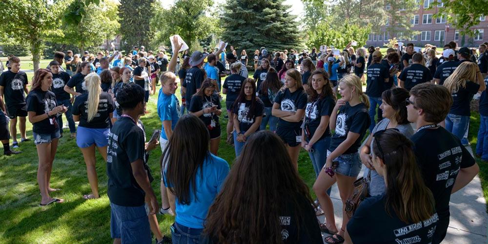 Students at orientation